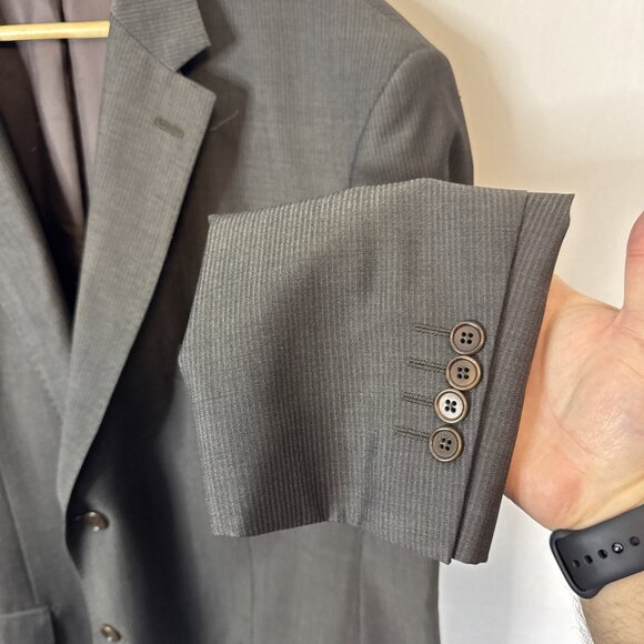 Pronto Uomo Couture Men 50 Gray Wool Sport Coat Blazer  Tollegno 1900 Super 100s - Picture 2 of 9